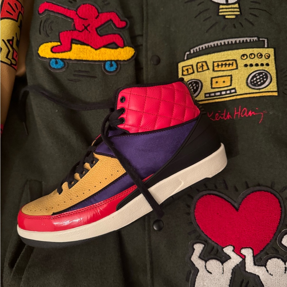 Colorful Jordan 2 High-Top Sneakers